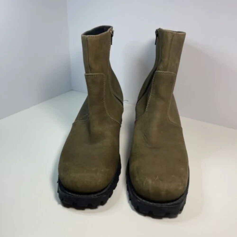 Authentic Durango Boots 7‎ Olive Green Lug Zipper Mens Size 12 D Work Boots